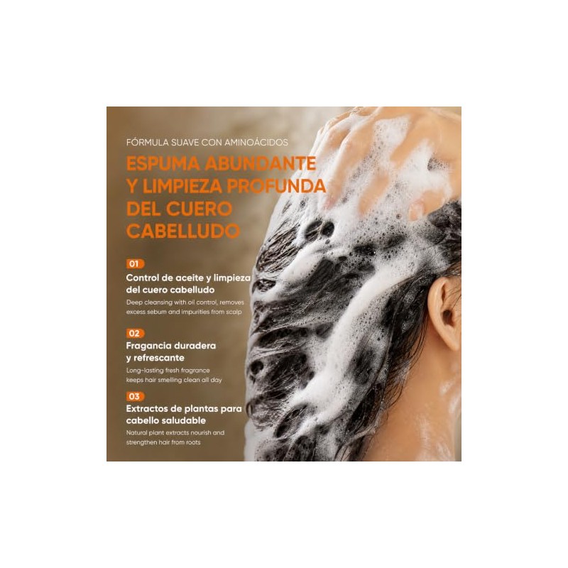 QUARXERY Champú Control de Aceite y Anticaspa Sauvage Freedom Shampoo