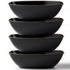 Posh Setting Oval Serving Bowls, Black/Gold Rim Plastic Serving Bowls,