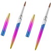 Outanaya 2Pcs Gradient Nail Art Pen Durable Nail Gel Brushes