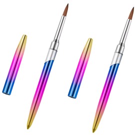 Outanaya 2Pcs Gradient Nail Art Pen Durable Nail Gel Brushes Manicure Supplies Smooth Application for Salon Results
