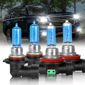 IVBDQV Fit 2007-2020 for Chevy Suburban Headlight Bulbs, 9005 High Beam and H11 Low Beam 9005 H11 Headlight Bulbs 300% Brightness High Performance Halogen Bulbs Combo 4PCS