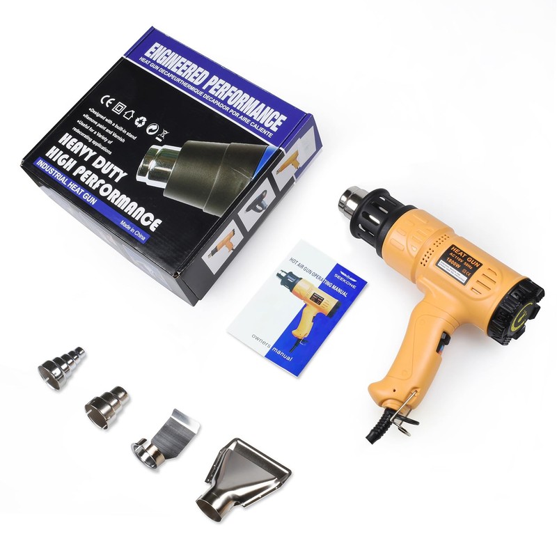 SEEKONE Heat Gun 1800W 122℉-1202℉（50℃- 650℃）Fast Heating Heavy Duty Hot