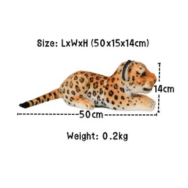 Tikwisdom Lying Cheetah Doll, Plush Toy - Plush Toy Leopard, Plush Toy Cat, for Jungle Theme, Decoration, Cuddling, Gifts for Boys and Girls (Yellow 30 cm)