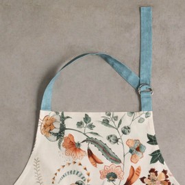 Maison d' Hermine Apron 100% Cotton 1 Piece Adjustable Neck Strap Easter Apron with Center Pocket & Long Ties for BBQ, Women, Men, Chef & Wedding, Dalida - Spring/Summer (70 cm x 85 cm)