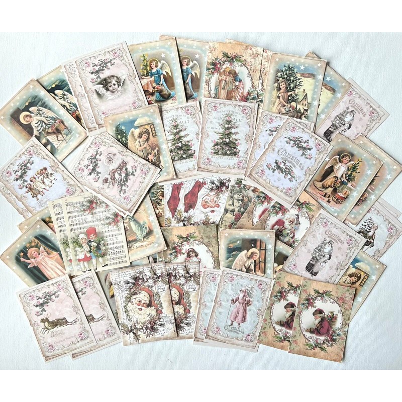 Christmas Card Lot Of 50+ Shabby Chic Vintage Xmas Cards