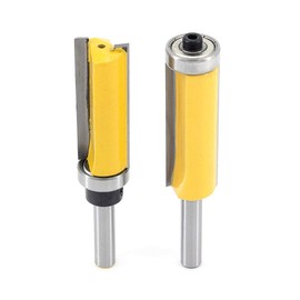 DingGreat Pack of 2 8 mm Shank Flush Cutter, Extra Long, for Woodworking, Top/Bottom Bearing Flush Trim Bit