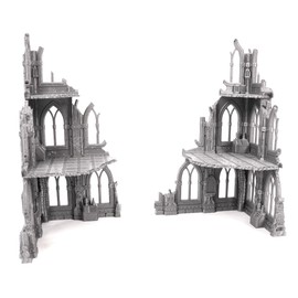 Tabletop Terrain Sci-Fi Ruin Set 3 Bundle (2 Sets) Modular Sci-Fi Terrain for Tabletop Wargaming Competitive Ruins 28mm 32mm