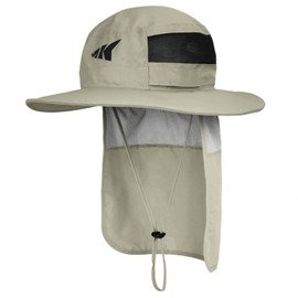 KastKing UPF 50 Boonie Hat Fishing Hat with Removable Neck Flap Sun Hats,Khaki