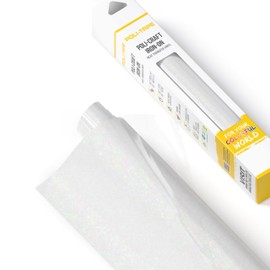 Poli-flex® Pearl Glitter® - Glitter Film for Textiles - Flex Film with Glitter Effect for Iron-on, Plotter Film for DIY Shirts, Rainbow White, 30.5 cm x 61 cm