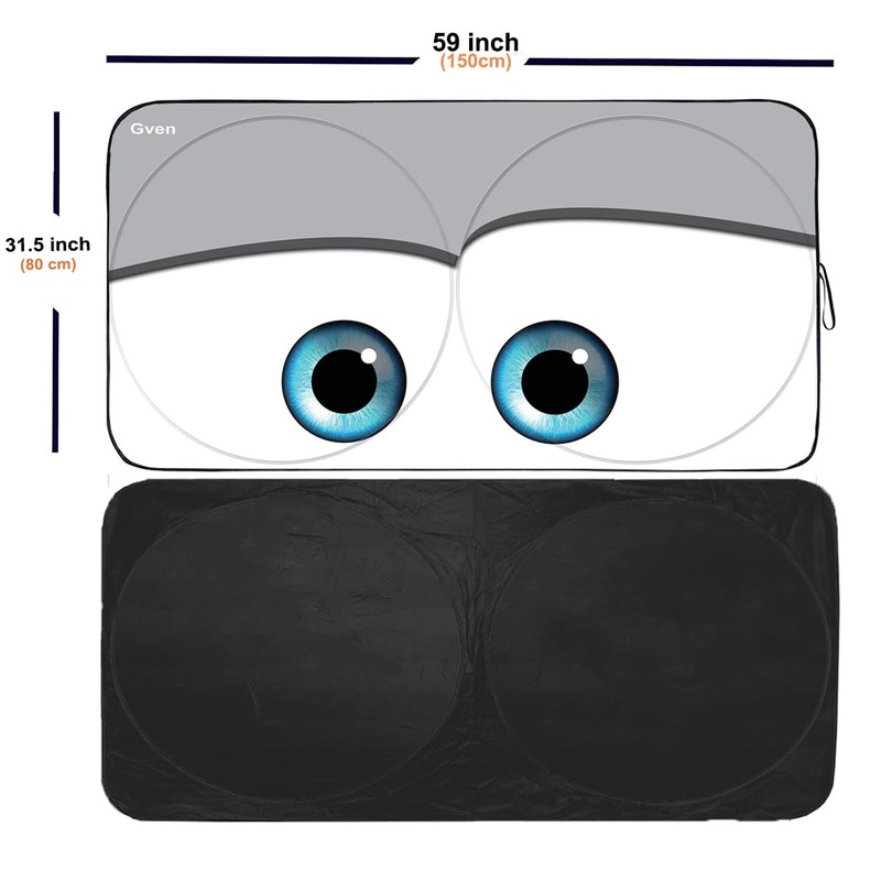 Gven Windshield Sun Shade Universal Fit for Car Window Sunshades