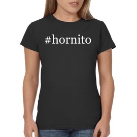 Tracy Gifts #Hornito - Hashtag Ladies' Junior's Cut T-Shirt, Black, Medium