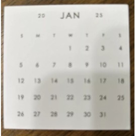 2025 MINI MONTHLY TEAR OFF CALENDAR PAD Square  2 3/4” X 2 3/4”BACK CARD STOCK
