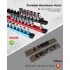PINOZE 1/4" Magnetic Socket Holder Organizer - Aluminum Alloy Socket
