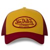 Von Dutch Mens Womens Trucker Cap Adjustable Snapback Cap, Orange/Bordeaux