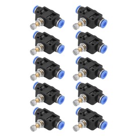 Ausla Pneumatic Air Flow Regulator, Pack of 10 Pneumatic Throttle Valve, 6 mm Pneumatic Air Flow Control Valve Connection