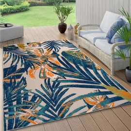 Rugshop Tropical Floral Leaves Indoor/Outdoor Area Rug 8'8" x 12' Multi
