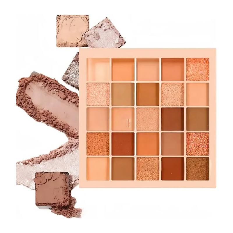 Paleta De Sombras De Ojos En Tonos Tierra Con 25