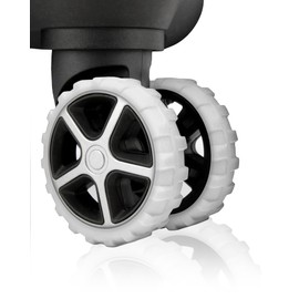 HoldFist （8 Pack） Luggage Wheel Covers for Most 8-Spinner Wheel Suitcases, Silicone Material for Mute and Shock Absorption (White)