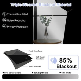 Simplebrand Ava Taupe Blackout Curtains for Bedroom 63 Inch Length 2 Panels Set, Solid Thermal Insulated Energy Saving Rod Pocket Window Treatment Curtains Blackout Drapes, W40 x L63 Inch, Taupe