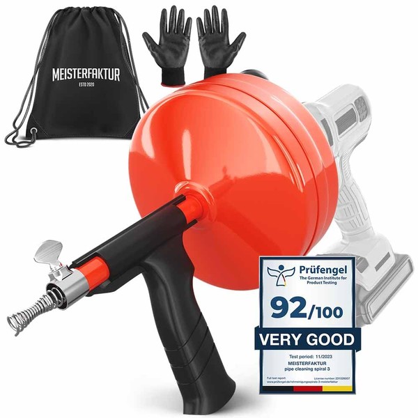 MEISTERFAKTUR drain snake 2.0 [50 FT] - with drill attachment