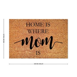 SILYHEART Home is Where Mom is Coir Mat Bible Verse Doormats Rustic Thick Durable Non Slip Mat for Home Entrance Floor Door Porch 16x24in