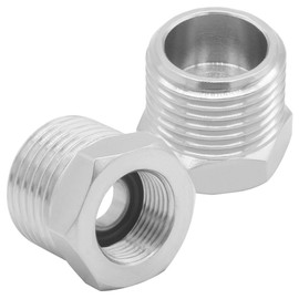 Joywayus 1/2 G Male to 3/8 Compression Female Thread Bushing Pipe Fitting, Nickel Plated Brass Reducer Faucet Connector Water Hose Adapter, Supply Line Adapter for RV Kitchen Bathroom Plumbing 2PCS