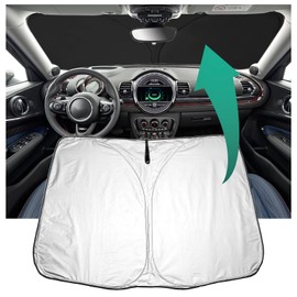 YEE PIN Mini Clubman Sonnenschutz Auto kompatibel mit Mini Clubman F54 2015-2020 2023 2024，Faltbare Auto Sonnenschirm Frontscheibe Windschutzscheibe UV Staub Schutz