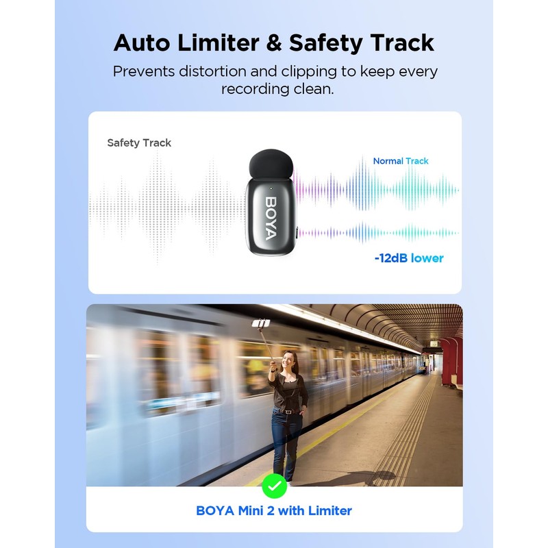 BOYA Mini 2 USB Type-C Wireless Lavalier Microphone for Andriod
