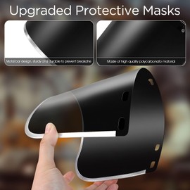 1 Pack Face Shield Replacement Lens, 15.5" x 8" Black Protective Safety Face Shield, Durable and Impact-resistant, Polycarbonate Replacement Face Shield for Welding, Grinding, DIY, Cosplay Helmet