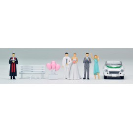 GeoColle 64 1/64 # Car Snap 13a Wedding (Dat Sun 1600 Sports Included) ABS PVC Painted Partially Assembled Doll Accessories + Diecast Finished Mini Car Set 321286