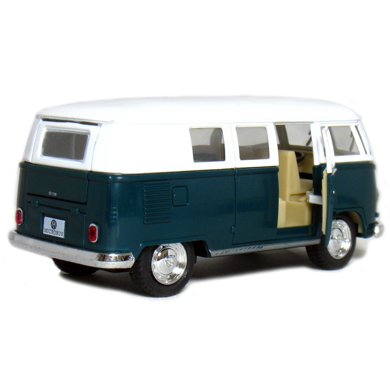 5 Die-cast 1962 VW Classic Bus 1/32 Scale (Green), Pull