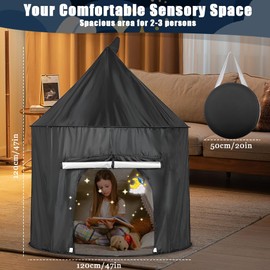 Sensory Tent Calming Hideout for Kids,Kids Pop Up Play Tent Indoor,Blackout Tents for Kids, Calm Down Tent for Autism Kids ADHD SPD