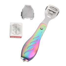 Baluue Stainless Steel Folding Foot Scraper Dead Skin Remover Tool Portable Foot Scraping Tool Home Salon Accessory