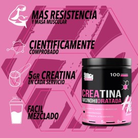 Creatina Monohidratada De 500g Heragen 100 Servis En Polvo                                                                                            