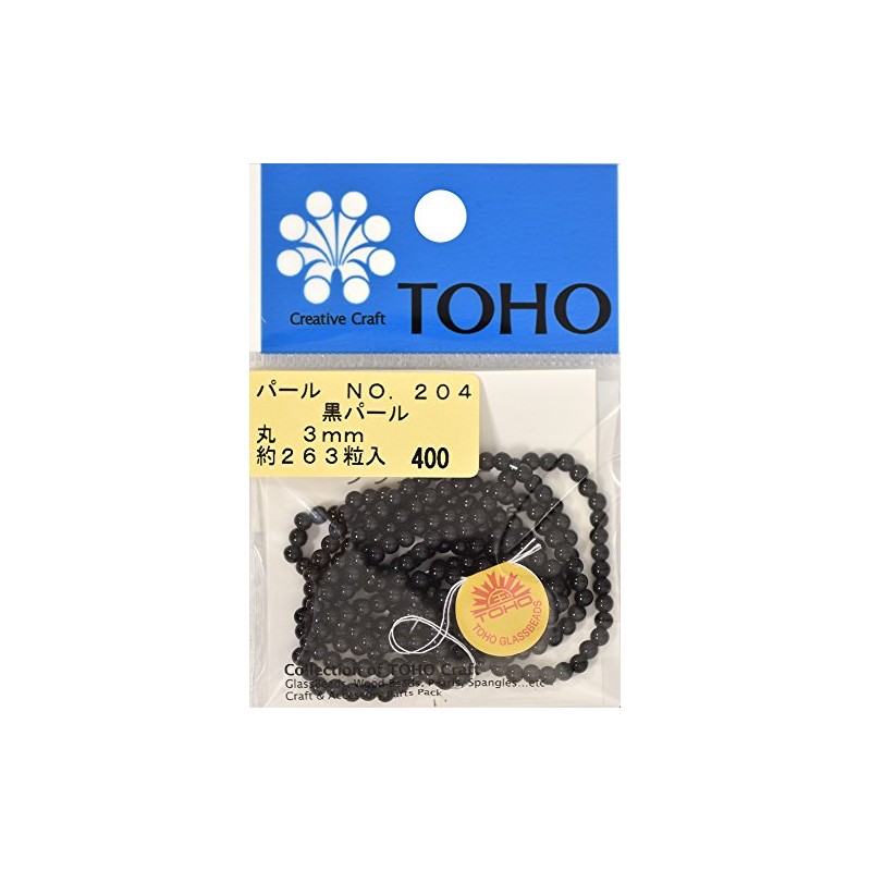 TOHO 丸型パール 外径約3mm 黒 約263ヶ入り No.204