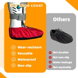 Air Cam Walking Boot Covers 2 pcs, Fracture Medical Cast Boots Shoe Covers for Broken Foot Ankle Recovery With Waterproof Anti-slip and Washable (Medium)