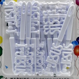 Lauren I Love Jesus Hair Barrettes - 20 Pcs White - Snap-On Girls Kids