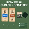 Natural Body Wash 2-Pack + Scrubber - Dr. Squatch:_Coconut Castaway
