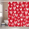 Umpoo Valentine's Day Shower Curtain with Hooks White and Red