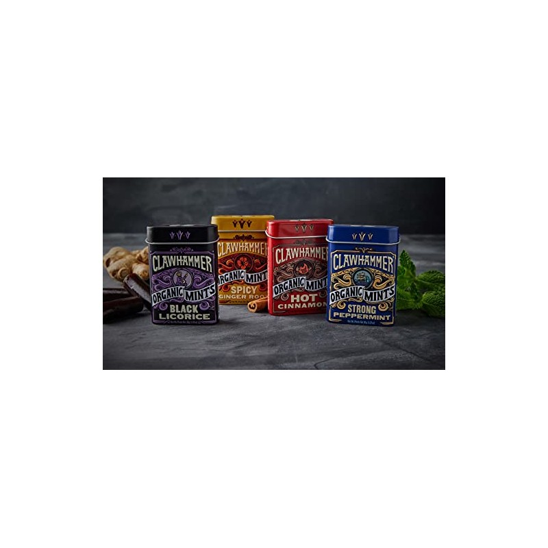 Clawhammer Organic Mints Strong Peppermint | Cane Sugar, Natural Flavors,