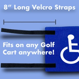 Easy to Install Disable Golf Cart Flag with Straps - Disabled Golf Cart Flag - Flags for Golf Cart - Golf Cart Flag Holder - Golf Cart Flags - Golfcart Mount for Seniors Handicapped Disability