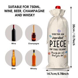 EUFJDKSL Thank You Wine Bag-Employee Appreciation Gifts for Coworkers Boss, Team Appreciation Gifts for Leader Mentor, You're an Important Piece of My Team