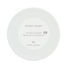 Sheer Cover Perfect Shade - Mineral Foundation Makeup Kit w Free Foundation Brush - Tan Shade - Foundation Powder Makeup and Mineral Makeup, Best Full Coverage Foundation 4 Grams