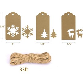 Tonak Gift Tags with Holes Present Wrap Tag Paper Twine Vintage Label Christmas 100pcs