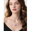 Prismata Rose Ruby Birthstone Necklace 925 Sterling Silver Rose Flower