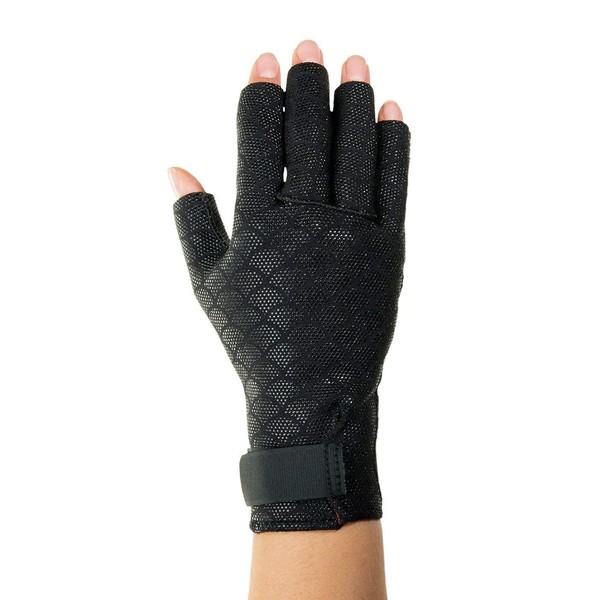 Thermoskin Premium Arthritic Gloves, Black,Relieves Arthritic Pain in Fingers and Hand, Size Large