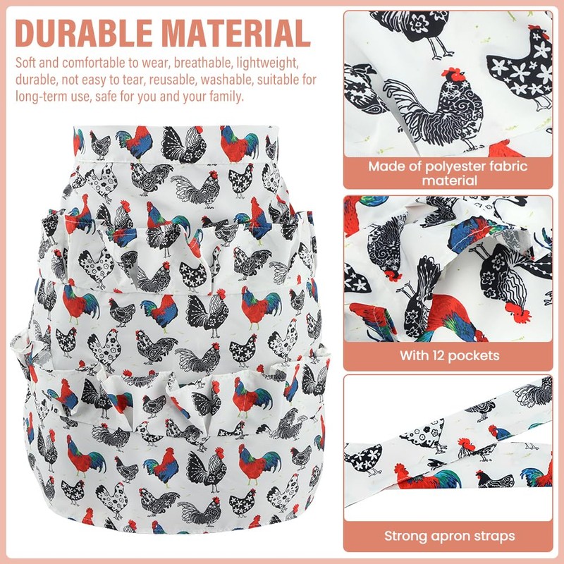 NINEFOX Egg Apron, Egg Collecting Apron for Chicken Duck Goose