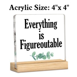 Inspirational Desk Sign Motivational Everything Is Figureoutable Acrylic Desk Decorative Sign Positive Home Office Decor