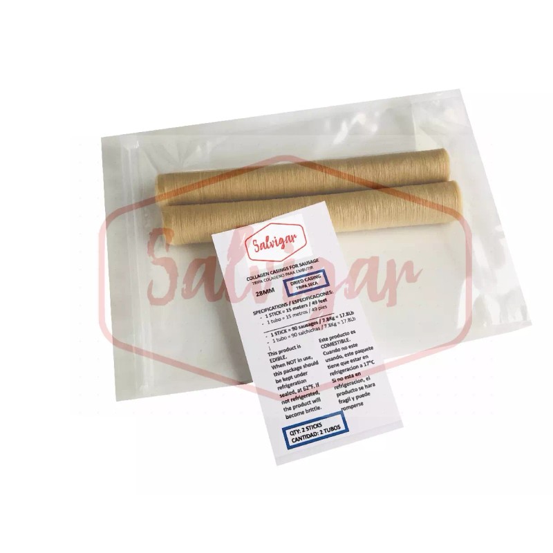 SALVIGAR Collagen Casings Dry 28mm / 50ft for stuffing 35