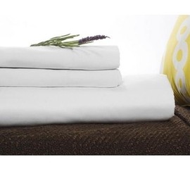 Golden Touch T200 Polycotton Hotel King XL Size Bed Sheets Set - White - 1 Flat 1 Fitted